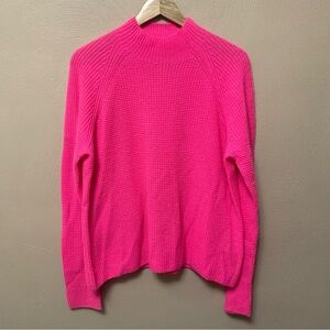 Vineyard Vines Seaspun Cashmere Waffle-Knit Mockneck Sweater Pink Size Medium